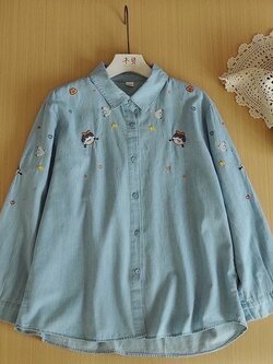 เสื้อเชิ้ตยีนส์ลายปัก