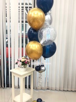 ลูกโป่ง แสดงความยินดี Theme Dark Blue พร้อม ลูกโป่งใส ใส่กลิตเตอร์ พร้อมตกเเต่ง สามารถเปลี่ยนสีลูกโป่งได้