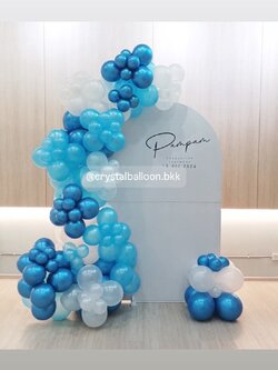 Organic Backdrop แสดงความยินดี ฉาก U คว่ำ ขนาด กว้าง 1.20 เมตร สูง 2 เมตร (ฉากสีขาว) พร้อมตกแต่ง สามารถเปลี่ยนสีลูกโป่ง/เปลี่ยนข้อความ/เปลี่ยนสี-ฉากได้