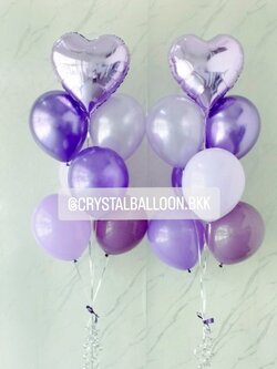 ลูกโป่ง ช่อฟอยล์หัวใจ ขนาด 18" ช่อ 7 ลูก 2 ช่อ พร้อมตกแต่ง สามารถเปลี่ยนสีลูกโป่ง/เปลี่ยนข้อความ/เปลี่ยนสี-ฟอยล์ตกแต่งได้
