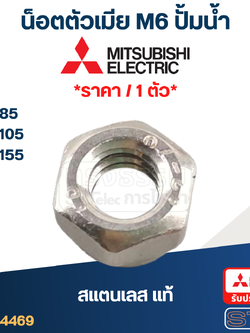 น็อตตัวเมีย M6 ปั้มน้ำ(สแตนเลส แท้)