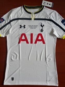 เสื้อฟุตบอล ทีมสโมสรท็อตแน่ม ฮ็อทสเปอร์ ชุดเหย้า 2014/15 ปักนัดชิง Capital One Cup Final 2015 ใหม่ M-Size / TOTTENHAM HOTSPUR Football Shirt Home Kit 2014/15 Capital One Cup Final 2015 MDT Jersey NEW M-Size