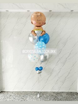 ลูกโป่ง Welcome Baby ช่อลูกโป่งฟอยล์เด็ก ช่อ 7 ลูก 1 ช่อ พร้อมตกแต่ง สามารถเปลี่ยนสีลูกโป่ง/เปลี่ยนฟอยล์ตกแต่งได้