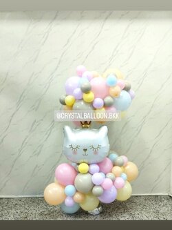 ลูกโป่ง Welcome Baby Organic ฟอยล์แมว สีขาว Anagram 1 ชิ้น Theme พาสเทล พร้อมตกแต่ง สามารถเปลี่ยนสีลูกโป่ง/เปลี่ยนฟอยล์ตกแต่งได้