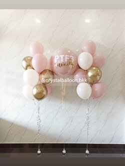 ลูกโป่ง Farewell ลูกโป่งยาง ขนาด 24" สี Dusk Pink 1 ลูก พร้อมตกแต่ง ช่อลูกโป่ง ช่อ 10 ลูก 2 ช่อ พร้อมตกแต่ง สามารถเปลี่ยนสีลูกโป่ง/เปลี่ยนข้อความ/เปลี่ยนขนาดได้