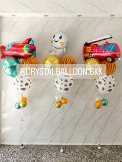 ลูกโป่ง เยี่ยมไข้ ช่อฟอยล์ตกแต่ง ช่อ 4 ลูก 3 ช่อ พร้อมตกแต่ง สามารถเปลี่ยนสีลูกโป่ง/เปลี่ยนข้อความ/เปลี่ยนฟอยล์ตกแต่งได้