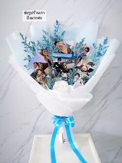 ช่อรูปถ่าย 9 รูป ขนาด 3.5x5" เซอร์ไพรส์คนพิเศษ 1 ช่อ พร้อมตกแต่ง สามารถเปลี่ยนสีได้