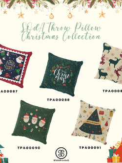 หมอนอิง Throw Pillow Christmas Collection 🎄 รหัส TPA00087-TPA00091 #หมอนอิง #SOdAPrintinG