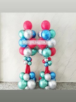 เสาลูกโป่ง เปิดงาน เสาช่อลูกโป่ง ช่อ 10 ลูก 2 เสา Theme Colorful พร้อมตกแต่ง สามารถเปลี่ยนสีลูกโป่งได้