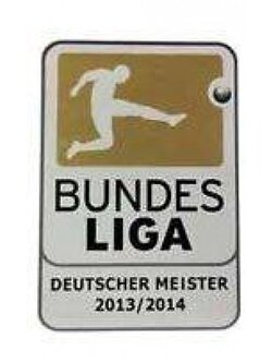 อาร์มสัญลักษณ์ฟุตบอล การแข่งขันฟุตบอลบุนเดสลีกา - BUNDESLIGA CHAMPIONS 'DEUTSCHER MEISTER' 2013/14 PLAYER SIZE ใหม่ / BUNDESLIGA National Football League PLAYER SIZE Football Patch/Badge - BUNDESLIGA CHAMPIONS 'DEUTSCHER MEISTER' 2013/