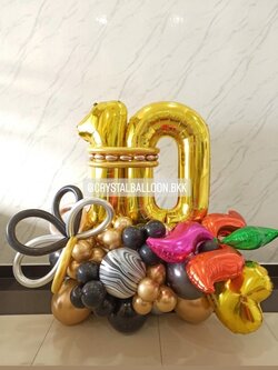 ลูกโป่ง เปิดงาน ฟอยล์ตัวเลข ขนาด 40" ตั้งฐาน 2 ชิ้น พร้อม ฟอยล์หน้ากากเล็ก 1 ชิ้น พร้อมตกแต่ง สามารถเปลี่ยนสีลูกโป่ง/เปลี่ยนสี-ฟอยล์ตัวเลข/เปลี่ยนฟอยล์ตกแต่งได้