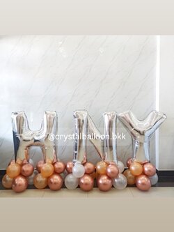 ลูกโป่ง New Year ฟอยล์ตัวเลข ขนาด 40" 3 ชิ้น ตั้งฐาน พร้อมตกแต่ง สามารถเปลี่ยนสีลูกโป่ง/เปลี่ยนสี-ฟอยล์ตัวเลขได้