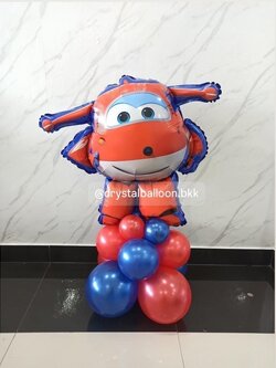 ลูกโป่งฟอยล์โรโบคาร์ โพลิตั้งฐาน 1 ชิ้น , พร้อมตกแต่ง สามารถเปลี่ยนฟอยล์ตกแต่งได้