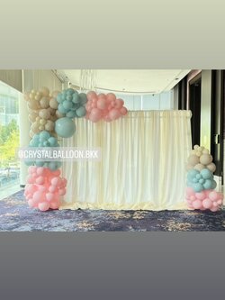 Organic Backdrop เปิดงาน ขนาด 3 เมตร Theme พาสเทล (ราคาไม่รวมฉาก) พร้อมตกแต่ง สามารถเปลี่ยนสีลูกโป่งได้