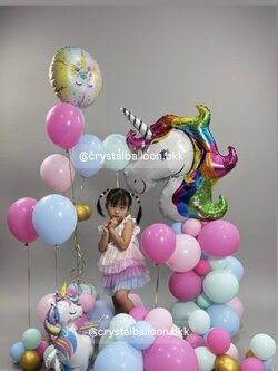 ลูกโป่งวันเกิดเด็ก ฟอยล์หัวยูนิคอร์น ตั้งฐาน 1 ชิ้น , ลูกโป่งตั่งเดี่ยว 4 ลูก , พร้อมลูกโป่งโปรยพื้นตกแต่ง 6 ชิ้น ,ฟอยล์กลมยูนิคอร์นเป่าลอย 1 ชิ้น , ลูกโป่งสามารถเปลี่ยนสีได้