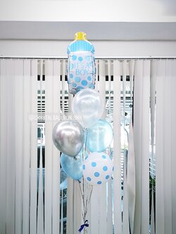 ลูกโป่ง Welcome Baby เด็กชาย โทนสี ฟ้า สดใส พร้อมตกแต่ง ช่อลูกโป่ง 1 ช่อ,ฟอยล์ขวดนม 1 ชิ้น สามารถเปลี่ยนสีลูกโป่ง/เปลี่ยนฟอยล์ตกแต่งได้
