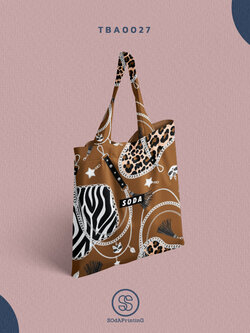 กระเป๋าผ้าแคนวาส พิมพ์ลาย SOdA Leather TBA0027 #SOdABag #SOdAPrintinG #กระเป๋า #กระเป๋าผ้า