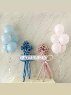 สั่ง Flower Balloon Small Bouquet ช่อ 4 ดอก 2 ช่อ พร้อม ช่อลูกโป่ง ช่อ 5 ลูก 2 ช่อ พร้อมตกแต่ง สามารถเปลี่ยนสีลูกโป่งได้
