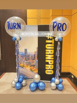 ลูกโป่ง เปิดงาน Bubble ขนาด 36" กลิตเตอร์สีเงิน 2 ลูก พร้อมตกแต่ง สามารถเปลี่ยนสีลูกโป่ง/เปลี่ยนข้อความ/เปลี่ยนขนาดได้