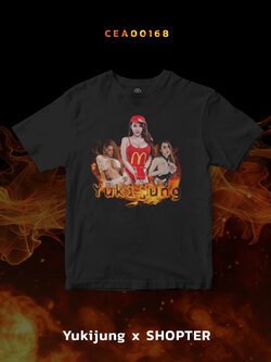 เสื้อยืด พิมพ์ลาย Yukijung สีดำ CEA00168 #เสื้อ #เสื้อยืด #Yuki