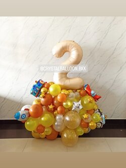 ลูกโป่ง วันเกิดเด็ก ฟอยล์ตัวเลข ขนาด 40" ตั้งฐาน 1 ชิ้น พร้อมตกแต่ง สามารถเปลี่ยนสีลูกโป่ง/เปลี่ยนสี-ฟอยล์ตัวเลข/เปลี่ยนฟอยล์ตกแต่งได้