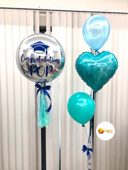 ลูกโป่ง แสดงความยินดี,รับปริญญา ฟอยล์กลม ขนาด 18" น่ารัก น่ารัก พร้อม ฟอยล์หัวใจ 18" 1 ชิ้น,ลูกโป่ง 2 ลูก พร้อมตกเเต่ง สามารถเปลี่ยนสีลูกโป่ง/เปลี่ยนข้อความได้