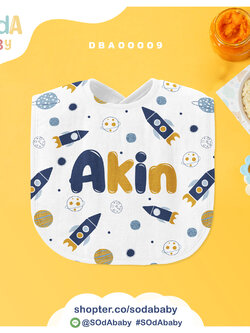 ผ้าซับน้ำลาย ลาย Gang Rocket📌ใส่ชื่อได้ รหัส DBA00009 #SOdAbaby
