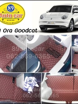 พรมปูพื้นรถยนต์ GWM Ora Goodcat ปูพรม6D สีแดงไวน์ เต็มคัน