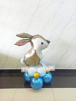 ลูกโป่ง วันเกิดเด็ก ฟอยล์กระต่าย ตั้งฐาน 1 ชิ้น พร้อมตกแต่ง สามารถเปลี่ยนสีลูกโป่ง/เปลี่ยนฟอยล์ตกแต่งได้