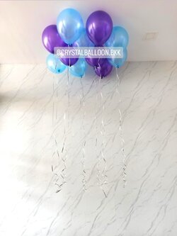 ลูกโป่ง วันเกิดเด็ก ลูกโป่งลอยฝ้า 11 ลูก Theme สีม่วง-ฟ้า พร้อมตกแต่ง สามารถเปลี่ยนสีลูกโป่งได้