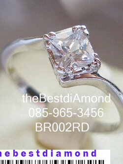 BR002RD=== แหวนเพชรCZ สี่เหลี่ยม(Emerald Cut) เรียบ หรู ดูดี ไม่เวอร์ ใส่ติดนิ้วได้สวยน่ารักค่ะ