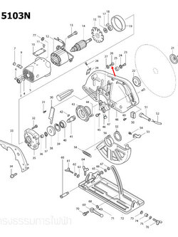 PAN HEAD SCREW M5X25 เลื่อยวงเดือน Makita 5012B [#10], 5103N [#26], 5401N [#51] Pn. (แท้) ##