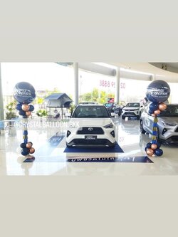 เสาลูกโป่ง เปิดงาน ลูกโป่งยาง สีDark Blue ขนาด 36" 2 เสา พร้อมตกแต่ง สามารถเปลี่ยนสีลูกโป่ง/เปลี่ยนข้อความได้