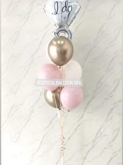 ลูกโป่ง ขอแต่งงาน ช่อลูกโป่งฟอยล์แหวนเดี่ยว ช่อ 7 ลูก 1 ช่อ พร้อมตกแต่ง สามารถเปลี่ยนสีลูกโป่ง/เปลี่ยนฟอยล์ตกแต่งได้