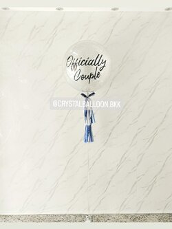 ลูกโป่ง เปิดงาน Bubble ขนาด 24" กลิตเตอร์สีเงิน พร้อมตกแต่ง สามารถเปลี่ยนสีลูกโป่ง/เปลี่ยนข้อความ/เปลี่ยนขนาดได้