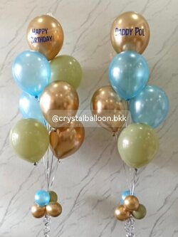 ลูกโป่ง แสดงความยินดี ช่อลูกโป่ง ช่อ 7 ลูก 2 ช่อ พร้อมตกแต่ง สามารถเปลี่ยนสีลูกโป่ง/เปลี่ยนข้อความได้