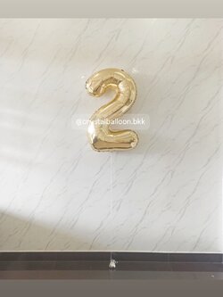 ลูกโป่ง วันเกิดเด็ก ฟอยล์ตัวเลขสีทองอ่อน ขนาด 40" 1 ชิ้น พร้อมตกแต่ง สามารถเปลี่ยนสีลูกโป่ง/เปลี่ยนข้อความ/เปลี่ยนฟอยล์ตกแต่งได้