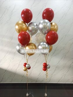 ลูกโป่ง แสดงความยินดี ช่อลูกโป่ง ช่อ 7 ลูก 2 ช่อ Theme ทอง-แดง พร้อม ลูกโป่งใส ใส่กลิตเตอร์ ลูกโป่ง แสดงความยินดี ลูกโป่งยาง ขนาด 24" สีขาว พร้อม ช่อลูกโป่ง ช่อ 5 ลูก 1 ช่อ พร้อมตกแต่ง สามารถเปลี่ยนสีลูกโป่งได้