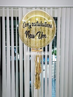ลูกโป่ง แสดงความยินดี ในโอกาสพิเศษ อื่น ๆ Bubble ขนาด 24" Theme สีทอง พร้อมตกแต่ง สามารถเปลี่ยนสีลูกโป่ง/เปลี่ยนข้อความ/เปลี่ยนขนาดได้