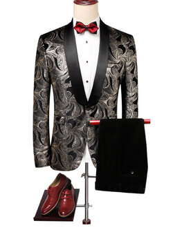 Pre-order ชุดสูทชาย ทักซิโด้ กระดุม2แถว แนวพิมพ์ลาย เนื้อผ้าดี