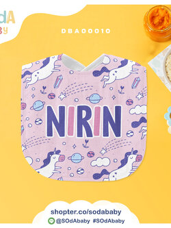 ผ้าซับน้ำลาย ลาย Unicorn2 📌ใส่ชื่อได้ รหัส DBA00010 #SOdAbaby