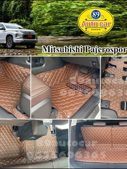 พรม6D ปูพื้นรถยนต์ Mitsubishi Pajerosport 2016-2022 เข้ารูป เต็มคัน