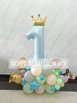 ลูกโป่ง วันเกิดเด็ก ฟอยล์ตัวเลข ขนาด 40'' ตั้งฐาน พร้อมตกแต่ง สามารถเปลี่ยนสีลูกโป่ง/เปลี่ยนสี-ฟอยล์ตัวเลข/เปลี่ยนสี-ฟอยล์ตกแต่งได้