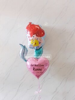 ลูกโป่ง เยี่ยมไข้ ช่อฟอยล์Mermaid 1 ชิ้น พร้อม ฟอยล์หัวใจ ขนาด 18" 1 ชิ้น พร้อมตกแต่ง สามารถเปลี่ยนข้อความ/เปลี่ยนฟอยล์ตกแต่งได้