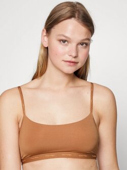ชุดชั้นใน Calvin Klein Underwear UNLINED BRALETTE สี Sandalwood/brown ป้ายห้อยอังกฤษ ของแท้ 100％