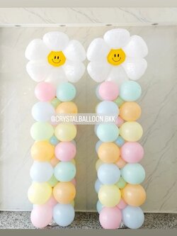 เสาลูกโป่ง เปิดงาน เสาฟอยล์ดอกเดซี่ 2 เสา Theme สีพาสเทล น่ารัก น่ารัก พร้อมตกแต่ง สามารถเปลี่ยนสีลูกโป่ง/เปลี่ยนฟอยล์ตกแต่งได้