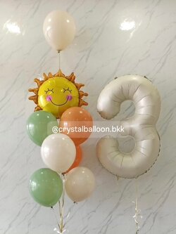 ลูกโป่ง วันเกิดเด็ก ฟอยล์ตัวเลข 40" สีแซน เป่าลอย 1 ชิ้น ช่อลูกโป่งฟอยล์พระอาทิตย์ ช่อ 7 ลูก 1 ช่อ สีแซน/เขียว/ส้ม พร้อมตกแต่ง สามารถเปลี่ยนสีลูกโป่ง/เปลี่ยนฟอยล์ตกแต่งได้