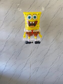 ลูกโป่ง วันเกิดเด็ก ฟอยล์สพันจ์บ็อบ/ SpongeBob เป่าลอย 1 ชิ้น พร้อมตกแต่ง เปลี่ยนฟอยล์การตูนได้