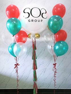 ลูกโป่ง เปิดงาน ลูกโป่งยาง 36" สีขาว พร้อมตกแต่ง ช่อลูกโป่ง 7 ลูก 2 ช่อ,ลูกโป่งใส ใส่กลิตเตอร์ สามารถเปลี่ยนสีลูกโป่ง/เปลี่ยนข้อความ/เปลี่ยนขนาดได้