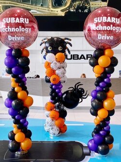 เสาลูกโป่ง เปิดงาน Theme Halloween 3 เสา พร้อมตกแต่ง สามารถเปลี่ยนสีลูกโป่ง/เปลี่ยนข้อความ/เปลี่ยนฟอยล์ตกแต่งได้